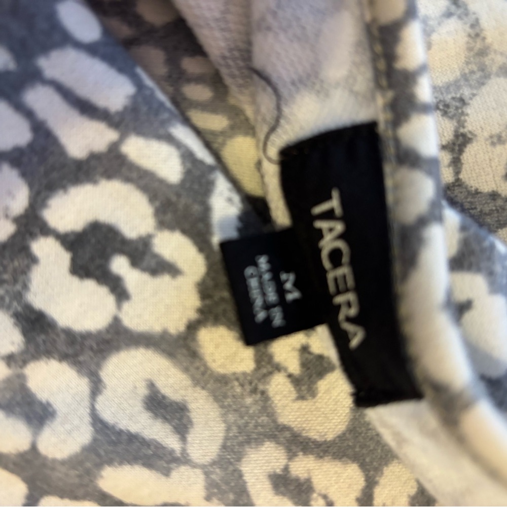 Tacera Women's Medium Cottagecore Blue and White Animal Print Dress with Pockets - Picture 3 of 4